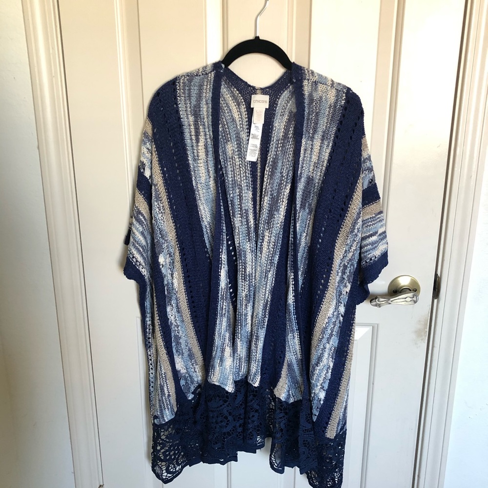 Knitted sweater poncho